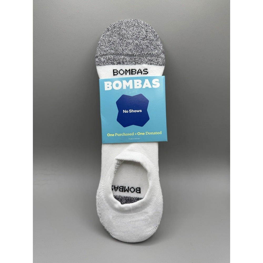 Bombas Cushioned Mid weight No Shows Socks White  Size XL Mens Shoe Size 13.5-16